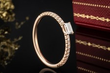 Etincelle de Cartier Ring mit Diamant im Smaragdschliff in Roségold 750 Schmuck