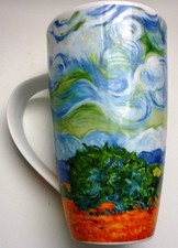 DUNOON Fine Bone China große Tasse Wheat Field with Cypresses Style of Van Gogh