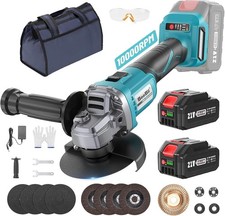 Seesii 4-1/2" Cordless Angle Grinder 21V Brushless 10000RPM Cutting & Polishing