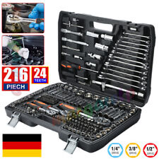 Profi Steckschlüsselsatz 216 tlg Ratschenkasten Werkzeug Auto·KFZ 1/4" 3/8" 1/2"