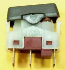 Wippschalter braun 1polig beleuchtet 27,5x 11,5 Steckkontakte 6,3mm Neu