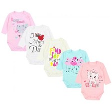 TupTam Baby Unisex Langarm Body mit Aufdruck Spruch 5er Pack