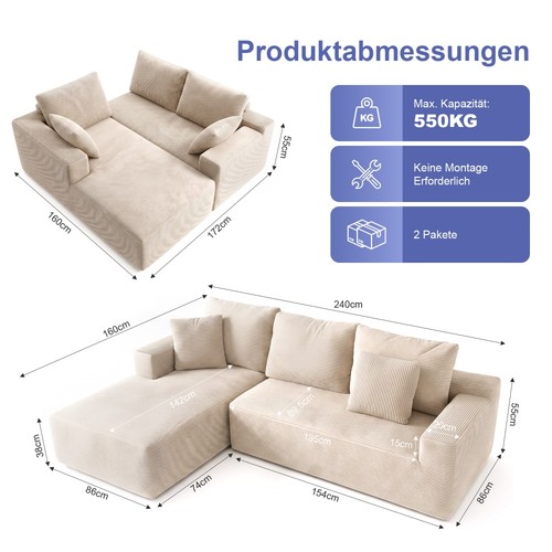 Modulares ecksofa mit - modulares,