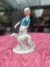 Windhund -Barsoi mit Dame , Porzellan