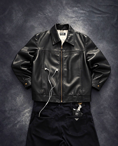 Vintage diesel lederjacke - diesel, s-m|