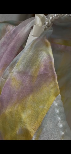 Hand dyed silk - adras, scarf