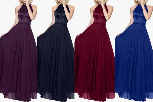 Satin chiffon abendkleider - chiffon,