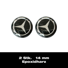2x 14mm Mercedes Benz Logo Stern Emblem Autoschlüssel Aufkleber Epoxy Sticker