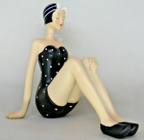 Figur badedame schwarz - badedame,