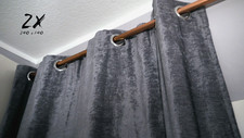 Dekoschal neuwertig 2x Ösen-Schal Vorhang blickdicht Graphit Grau