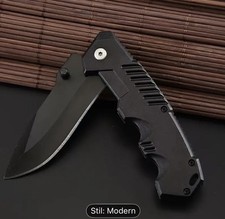 Klappmesser Einhandmesser Survival Taschenmesser Outdoor Messer SCHWARZ