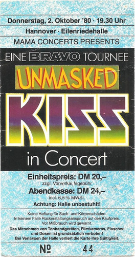 Kiss unmasked tour 1980 - tour,