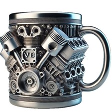 2025 V6 V8 Motoren Edelstahl Tasse,Personalisierte V Edelstahl Kaffeebecher NEU