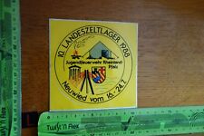 Alter Aufkleber Rettung Hilfsorganisation Zeltlager Jugendfeuerwehr 1988 Neuwied