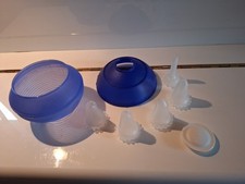 Tupperware Mozart  Sahnespritze Blau Mit 5 Aufsätzen und Verschluss