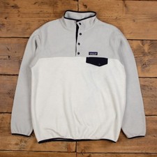 Vintage Patagonia Outdoorjacke L Synchilla Snap T Fleece weiß Damen