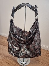 ⚡️NEU⚡️ Damen Handtasche Umhängetasche Silber Gold Metallic Glitzer Italy Mode