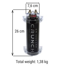 1 CRUNCH CR1000CAP Power Cap Kondensator 1 Farad Anlagen Bis Zu 1000 Watt RMS
