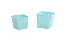 2 tlg.Set Blumenkörbchen Pastell Türkis Overbeck Aufbewahrung Bad Ordnungshelfer