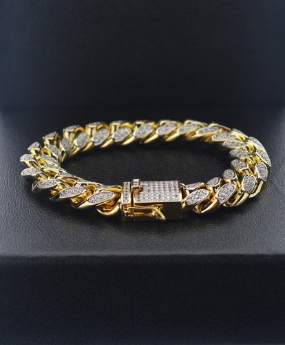 Full iced out bracelet gold - full,