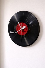 Retro Schallplatten-Wanduhr