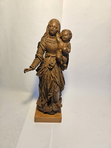 Antike holzfigur madona - antike, mit