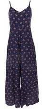Boho Jumpsuit, Sommer Overall, Einteiler, Viskose Hosenkleid - blau