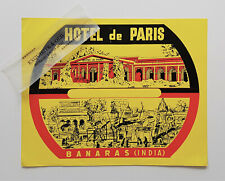 Hotel de Paris Banaras India Indien Kofferaufkleber Vintage Deko Reise Urlaub