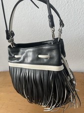 GIANNI CHIARINI Damenhandtasche aus echtem Leder mit Franzen - wie neu