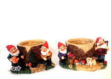 4 Blumentöpfe  mit Gartenzwerge 8cm hoch für Fensterbank | Garten | Terrasse