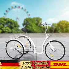 26 Zoll Dreirad 6-Gang Senioren 3-Rad Fahrrad Für Erwachsene Mit Einkaufskorb