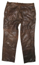HEIN GERICKE Herren- Biker- LEDERHOSE mit RED ZIPPER in braun ca. W35 / L29