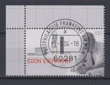Bund 2421 Eckrand links oben 100. Geburtstag Egon Eiermann 100 C ESST Frankfurt