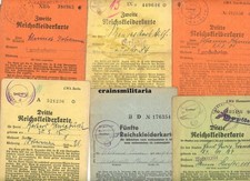 8x Orig. Reichskleiderkarte ua Griedel Lambsheim Westercelle München 2.WK