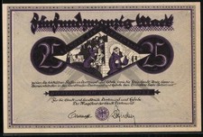Notgeld Dortmund 1922, 25 Mark, Reinold der Kirchenbauer, ländliches Liebespaar 