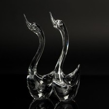Murano Glas Figuren Paar Schwan Cenedese Tierfiguren aus Venedig Made in Italy