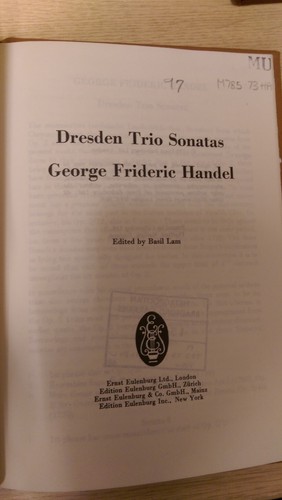 Händel dresdner triosonaten - händel:,