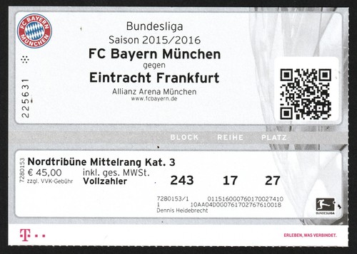 Ticket 2015 bayern - |,