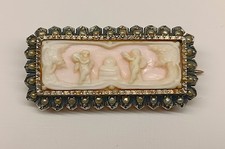 Brosche Silber  Perlen Gemme