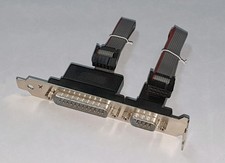 COM-Port Slotblech seriell 9-Pin + 25-pin an 2x 10-pin Buchsenleiste RS232 12 cm