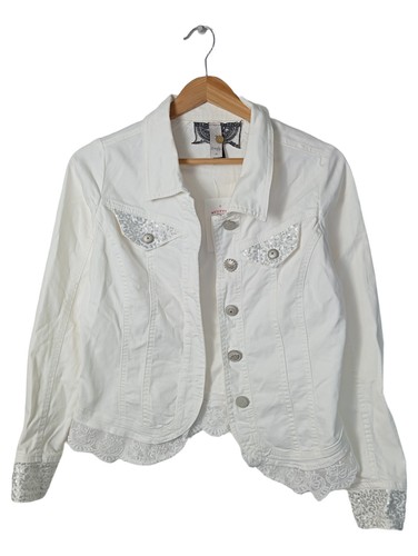 Tredy jeansjacke damen weiß - jeansjacke,