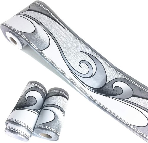 Wandbordüre wellen silber - wellen,