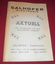 dachbodenfund katalog heft salhöfer elektronik prospekt vor 1993 sonderliste alt