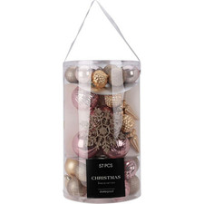 Weihnachtskugeln Gold Rosa