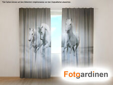 Fotogardinen "weiße Pferde"