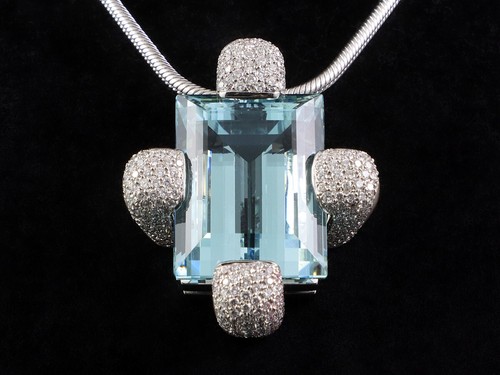 Aquamarin brillant collier - aquamarin,