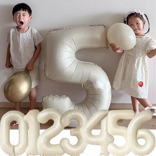Folienballons zahlen creme - zahlen,
