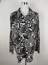 M&S Mode Bluse Damen Schwarz Weiß Gr. 3XL Modern Elegant Festlich Business