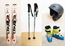 Kinderskiset. Skier 104 cm, Schuhe 256 mm, Stöcke 80 cm, Helm 52-54 S