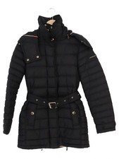 Burberry Steppjacke Damen XS Schwarz Gesteppt Elegant mit Gürtel Polyamid